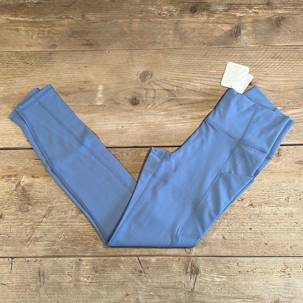 NWT- Fabletics PureLuxe HW Pocket Full length Legging-ELEMENTAL BLUE (27inch)